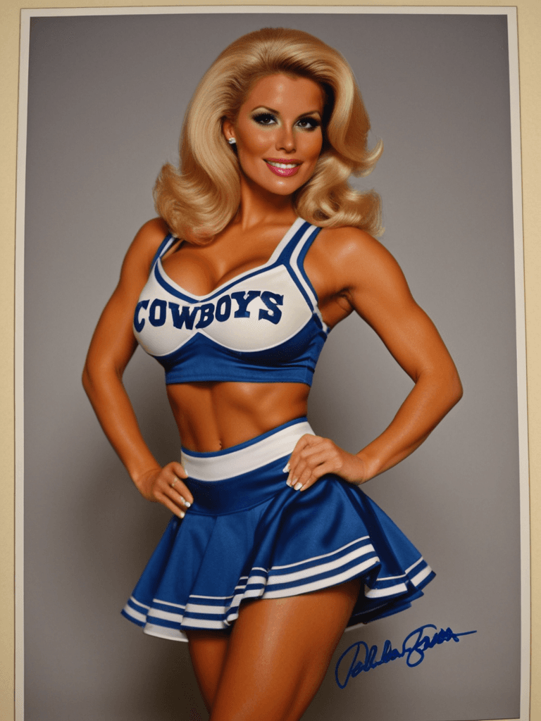 AI generated: cowboys cheerleader retro signed