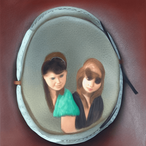 AI generated: 2girls in an oval leather shell