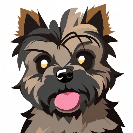 AI generated: vector illustration, cute cairn terrier, angry, watching at camera, cartoon