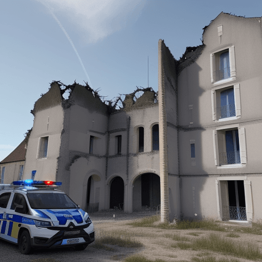 AI generated: comissariat de police en ruine en 2020 en france

