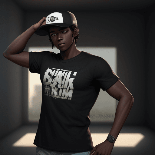 AI generated: 1boy, solo, dark skin, dark-skinned 
male, full whole body, baseball cap, t-shirt, uff boy realism, ...