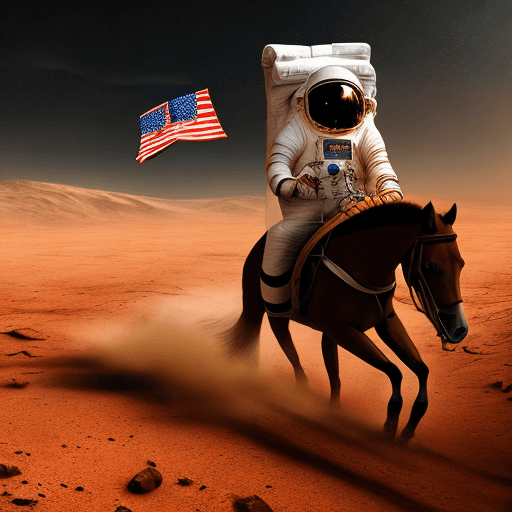 AI generated: an astronaut riding a horse on mars, hd, dramatic lighting