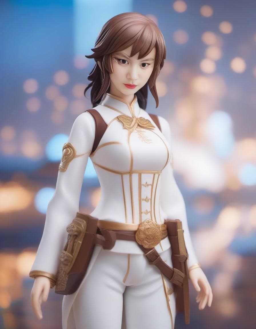 AI generated: (anime figure) (fullbody) women hero, small statue