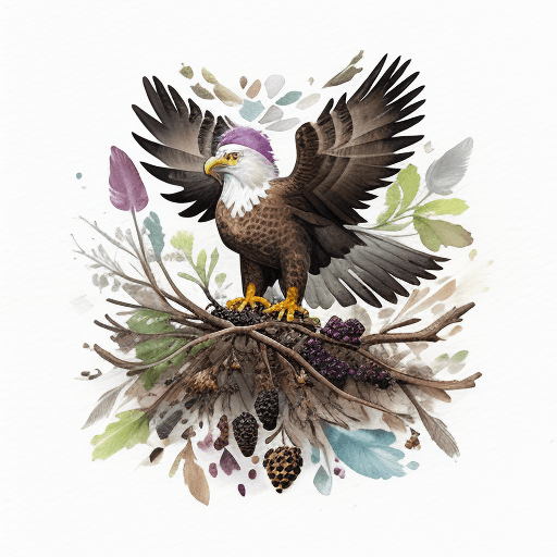 AI generated: hyper realistic colorful watercolor with muted pastel color scheme, t-shirt design, foraging theme w...