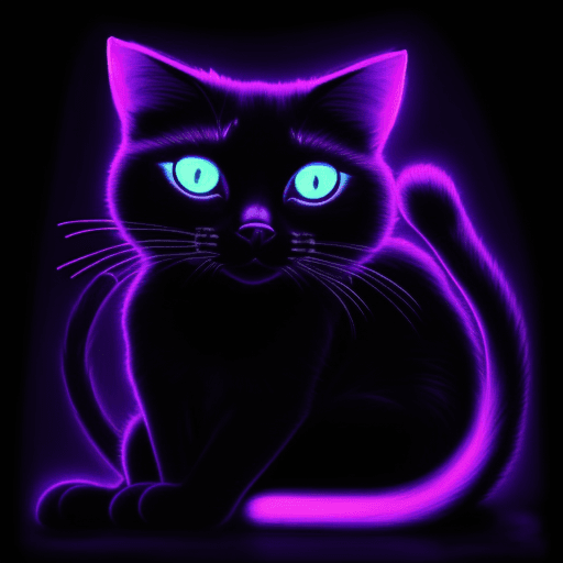 AI generated: Blacklight cat