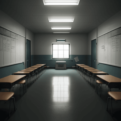 AI generated: Detention room