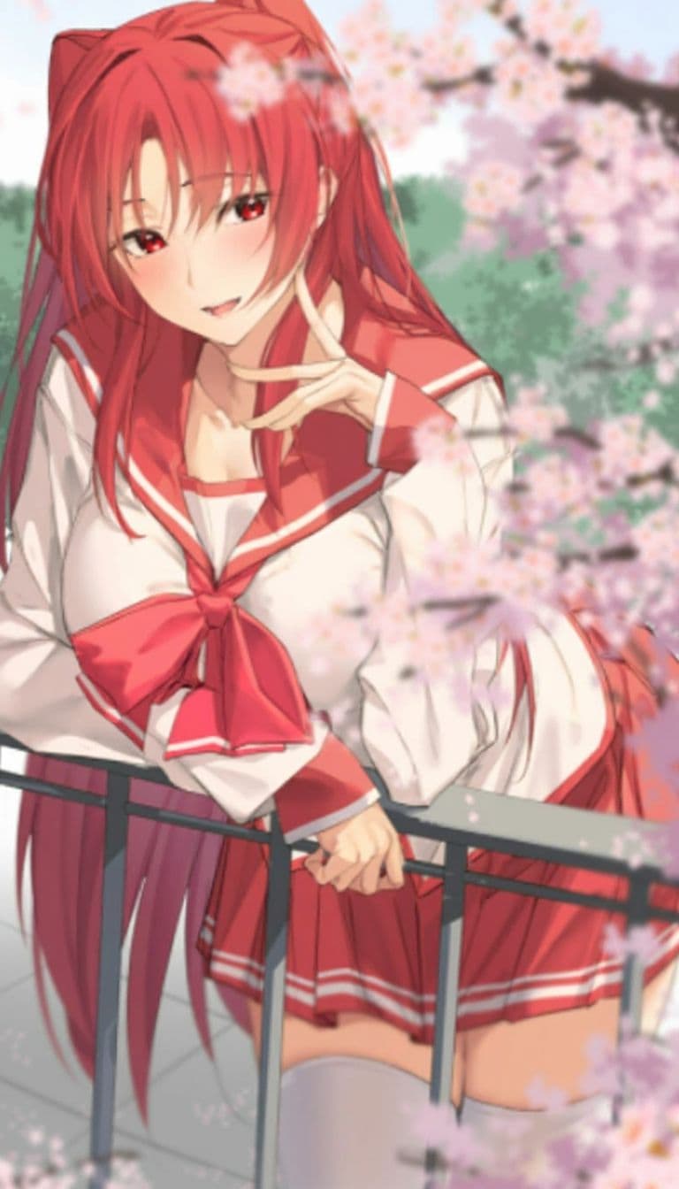 AI generated: anime lisara  girl  red red hair and red eyes   and long hair 





