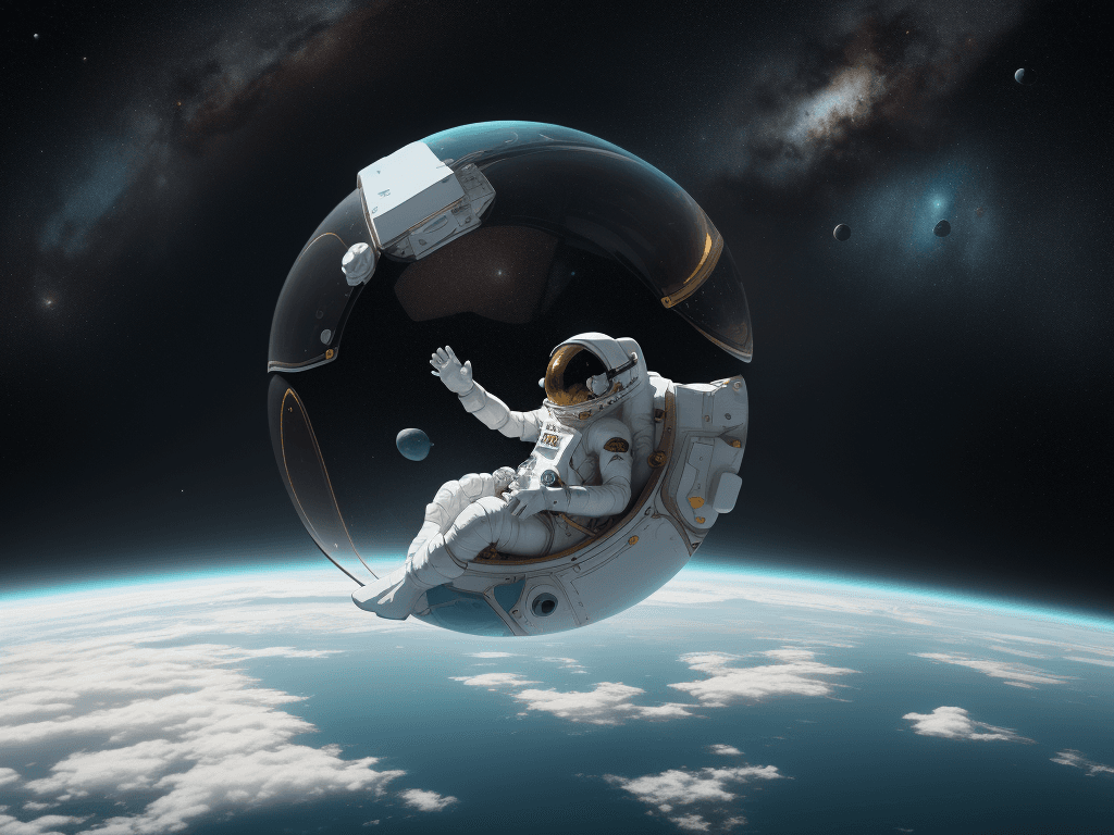 AI generated: Abstract illustration for Beautiful website landing page, space exploration, space, floating astrona...