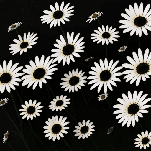 AI generated: A large number of black daisies