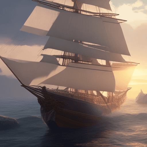 AI generated: Photo of a ultra realistic sailing ship, dramatic light, pale sunrise, cinematic lighting, battered,...