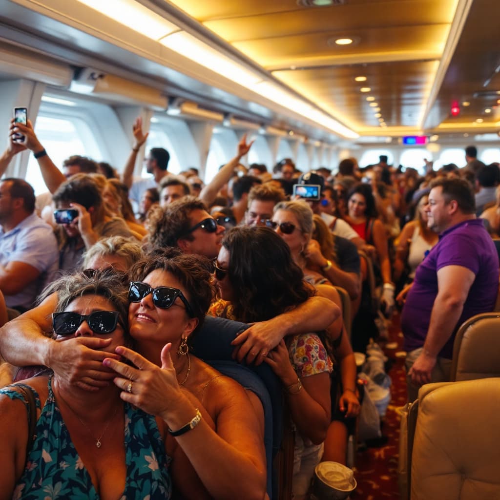 AI generated: Very, very, very Obese people on a cruise ship.
