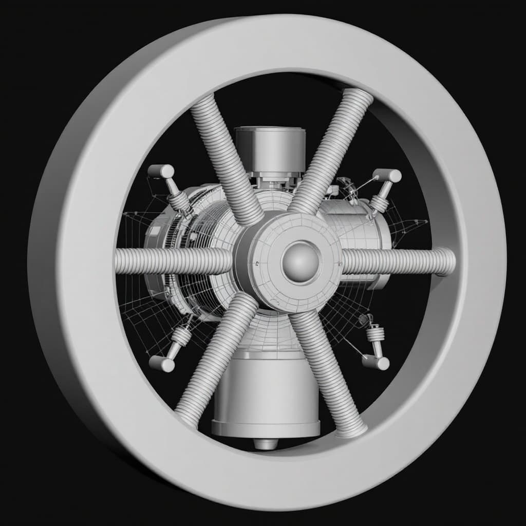 AI generated: •  Circular Wheel: This is the main component. It likely represents a handle that can be rotated.

•...
