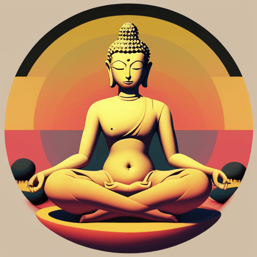 AI generated: Surrealism Simplicity, ONE CIRCLE, buddha philosophy, yoga style art,  variation 2--ar 68:128 --styl...