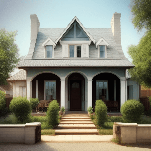 AI generated: a beautiful house with person in front