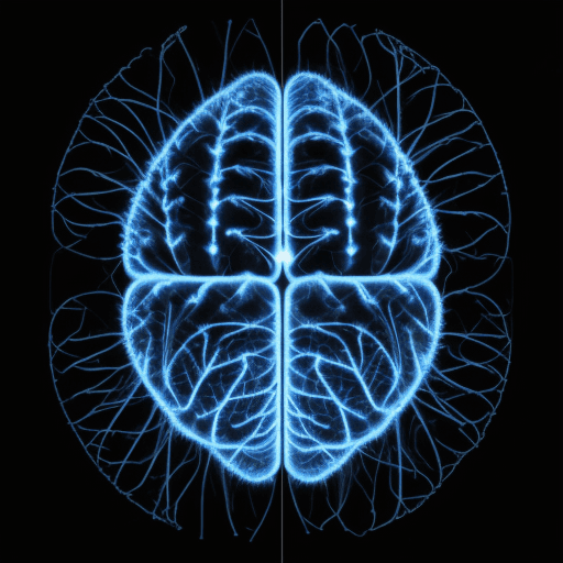 AI generated: neural network, brain, dark, networks, xray