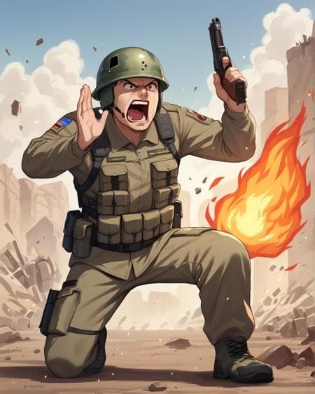 Hand up calling out/shouting - Image 2