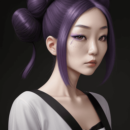 AI generated: "A woman with an unmistakable presence and natural East Asian features, including one eye noticeably...