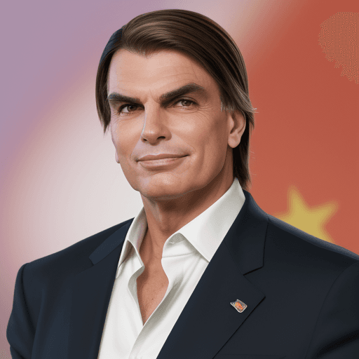 AI generated: jair bolsonaro  elegante feliz 