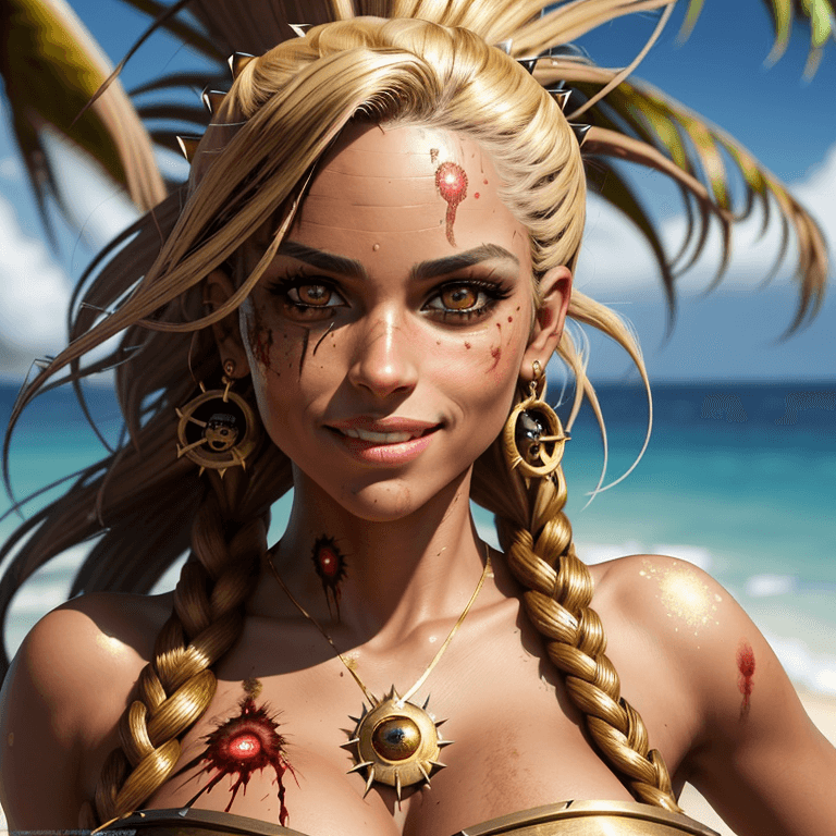 AI generated: portrait of the most beautiful gorgeous stunning  powerful female pirate female, beautiful big detai...
