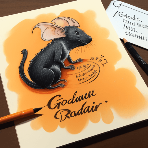 AI generated: an oranged color 'godrat' writing
