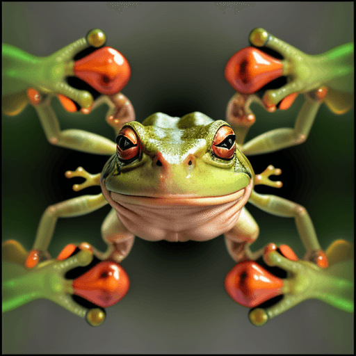 AI generated: bullfrog face, four arms