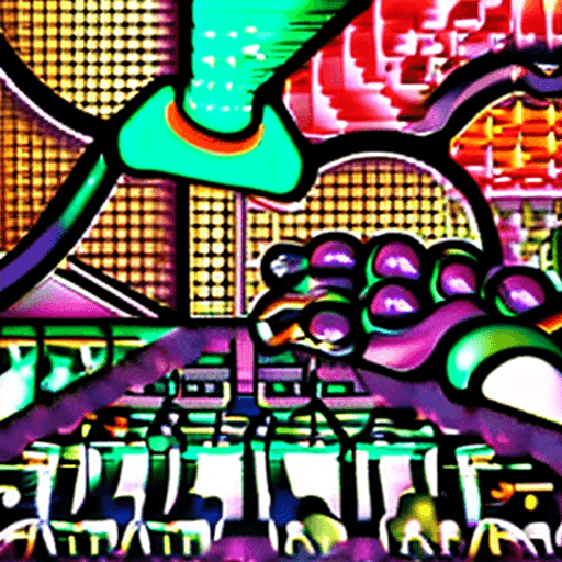 AI generated: Volumetric colouring, space, bartender, bar between dimensions, jolly bartender, bartender with big ...