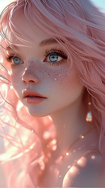 AI generated: digital girl illustration by krestian storgin art, in the style of romantic soft focus and ethereal ...
