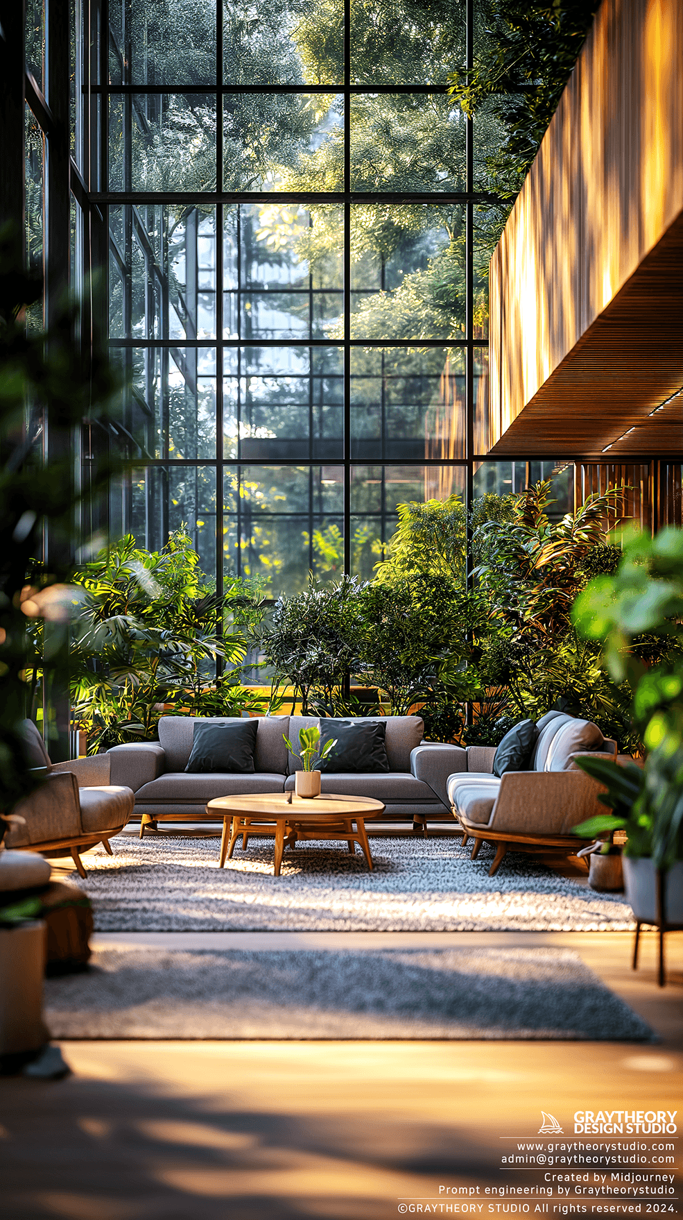 AI generated: reception lounge area, casual, soft, daylight