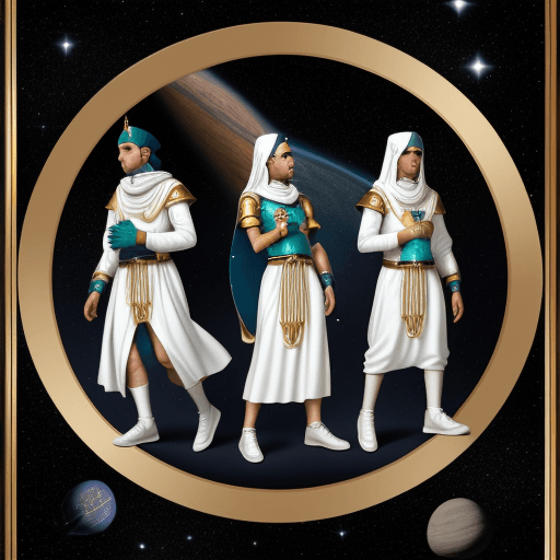 AI generated: image of a Space Age Zoroastrian Magi 