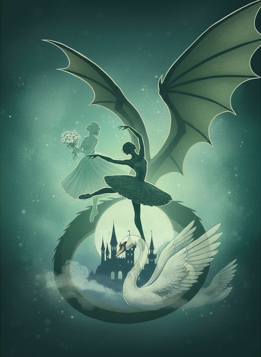AI generated: Remove the middle tail of the dragon, add solid dragon body and wings, save everything else on the i...