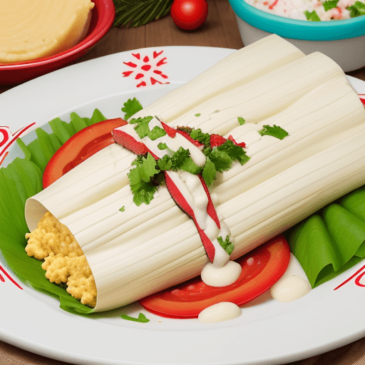 AI generated: crea una imagen de un tamal de cerdo típico de costa rica para navidad