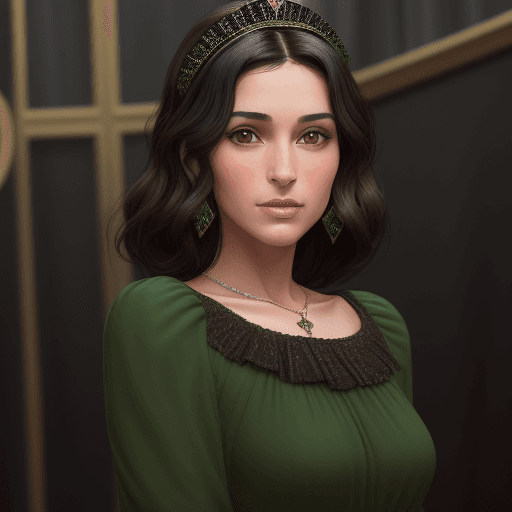 AI generated: A photorealistic image of a woman in the Oscar’s. This woman is brunette with black hair, she has a ...