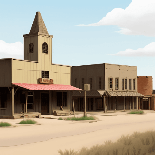 AI generated: make a cartoon of old texas town