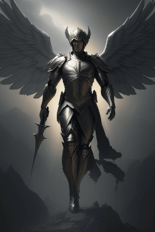 AI generated: archangel micheal, illustration, cinematic lighting, hyperdetailed, 8 k, trending on artstation 