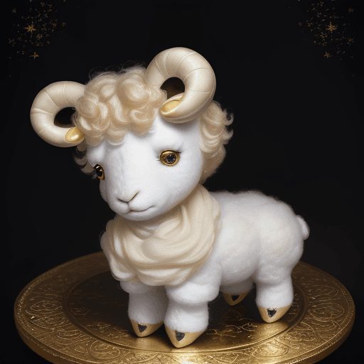 AI generated: A little lamb with stars in its eyes, with 2 ears, the most playful and beautiful lamb in all of Gel...