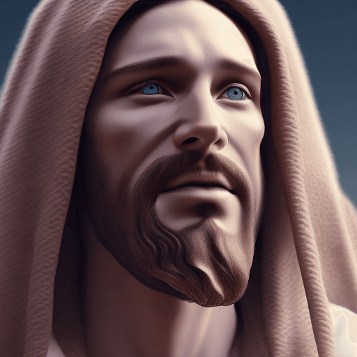AI generated: jesus face, realism, high detail, octane render, 8k