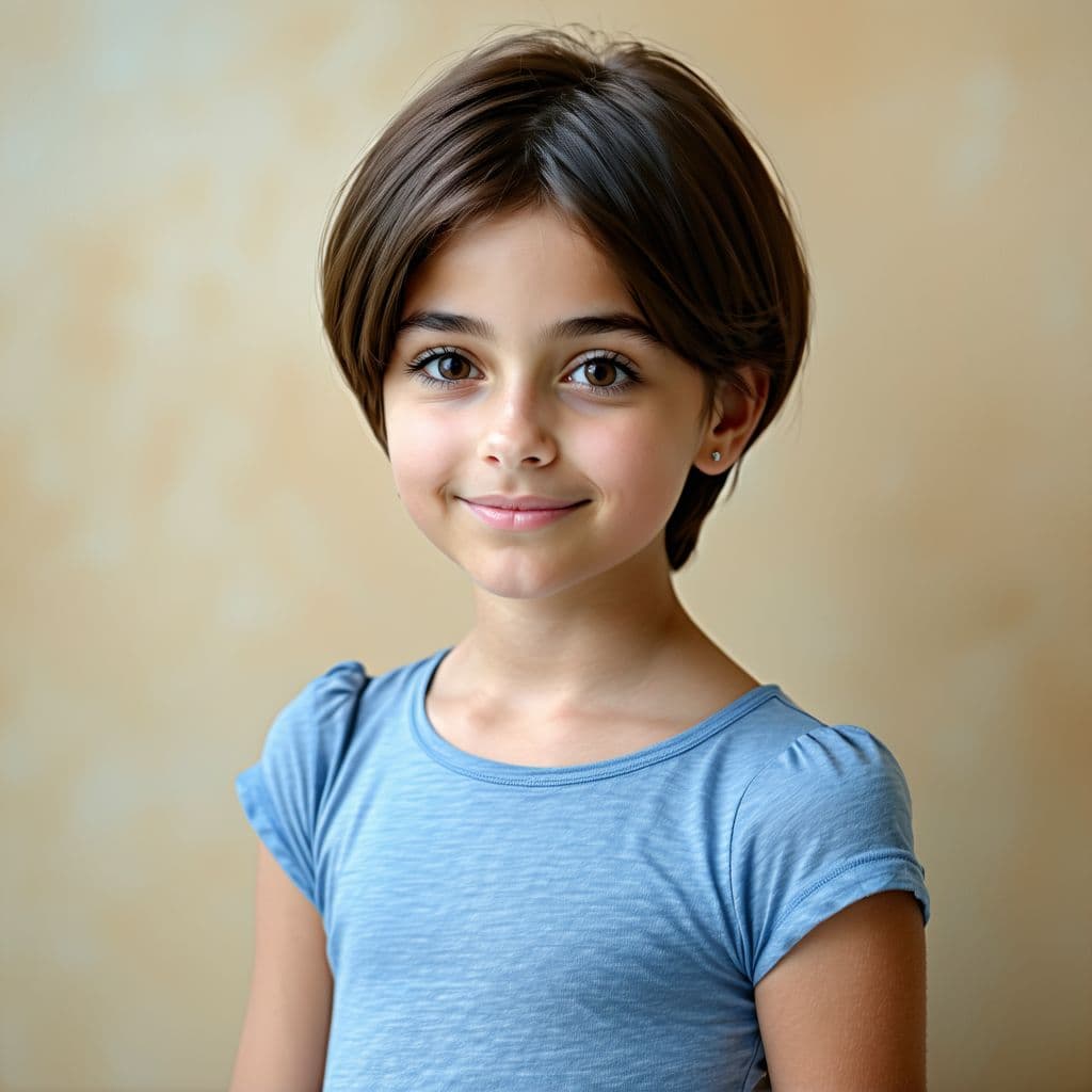 AI generated: small young teen (Dora Explorer:0.7) petite midget, short hair, shy, casual photo, natural beauty, n...