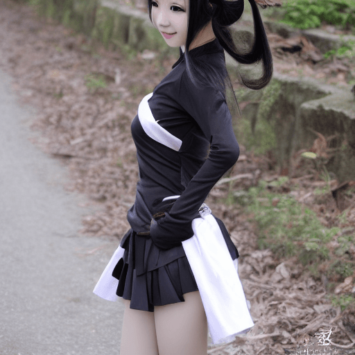 AI generated: High resolution Japanese girls cosplay, long hair, thin, long legs, shiny skin, short skirt, pretty ...