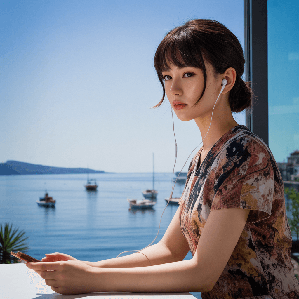 AI generated: A minimalist and clean photography style, detailed shojo manga-style illustration of a smart-looking...