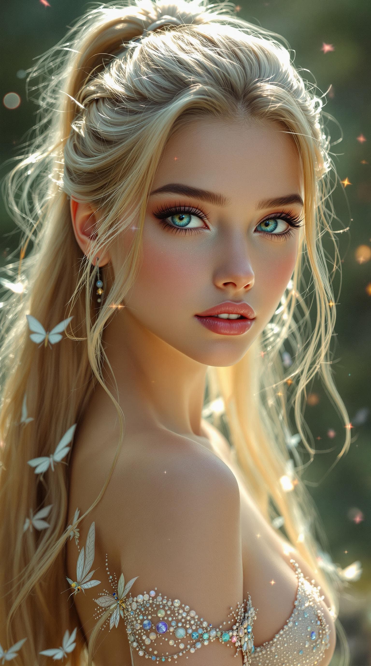 AI generated: a professional photo of a exceptionally beautiful girl Fairy tween (full Body),(futuristic),(masterp...