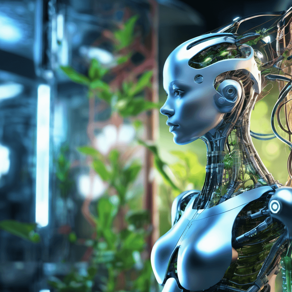AI generated: A bioengineered lifeform with organic cybernetic enhancements, resembling both human and machine. Th...