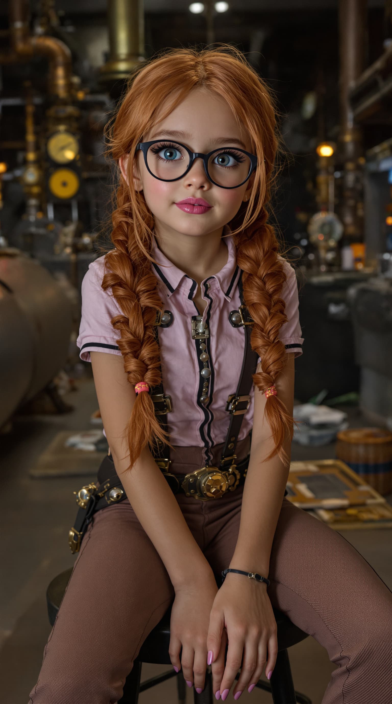 AI generated:  A professional photograph captures Madison an extraordinarily beautiful fourth-grade girl, depicted...