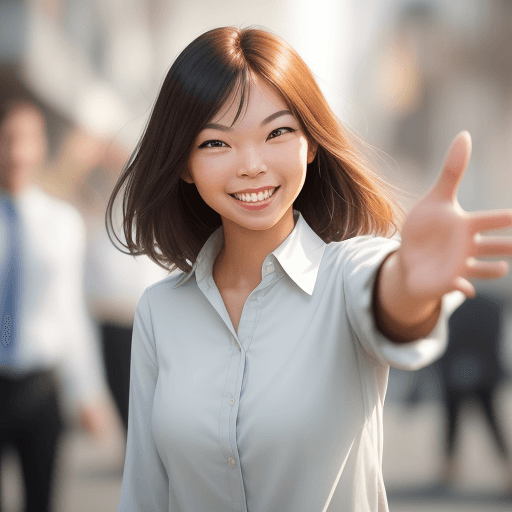 AI generated: "Create an image of a person standing confidently, looking directly at the viewer with a warm, invit...