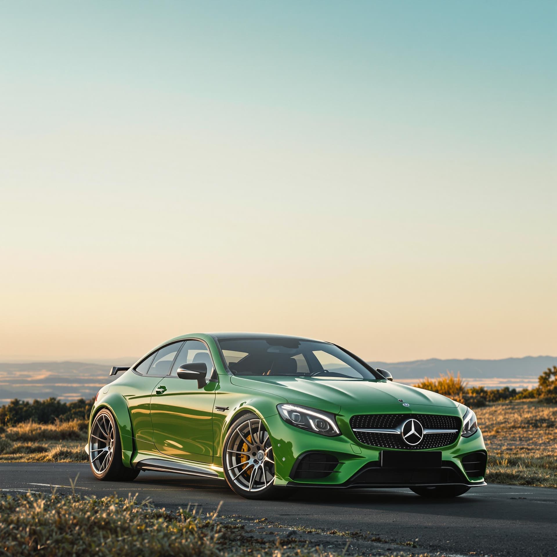 AI generated: a green Mercedes car