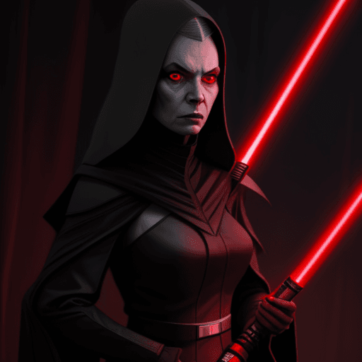 AI generated: Female sith in dark sith uniform