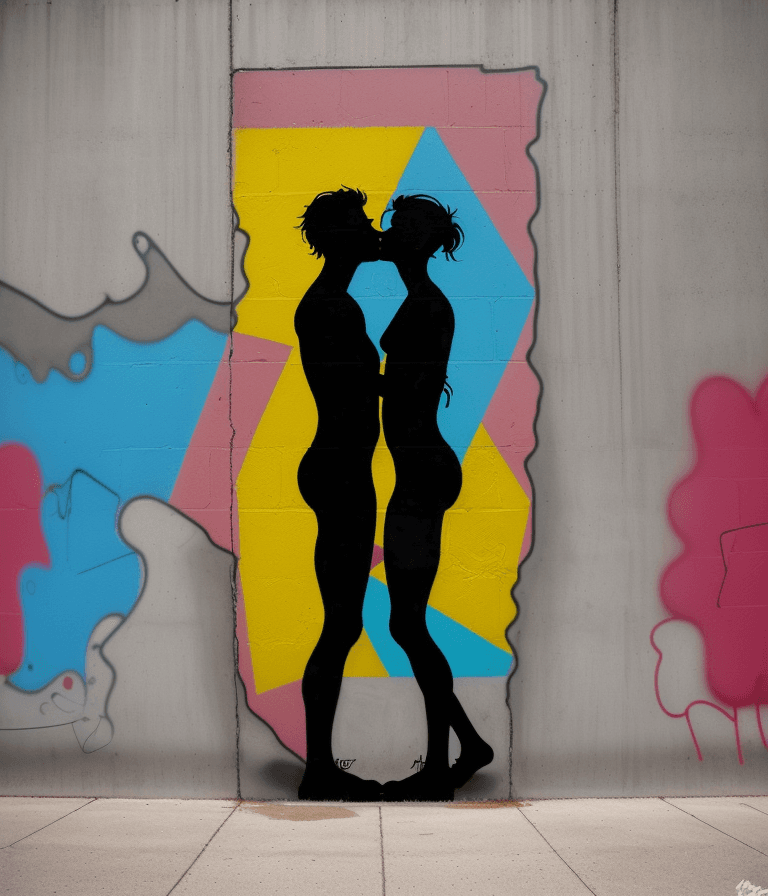 AI generated: photography, photorealism, best quality, highly detailed, abstract street art style, graffiti on con...