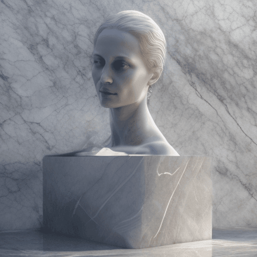 AI generated:  Krzysztof Iwin - Larwa (akryl), 2014. statue | hyper realistic | made of veined marble | wet look |...