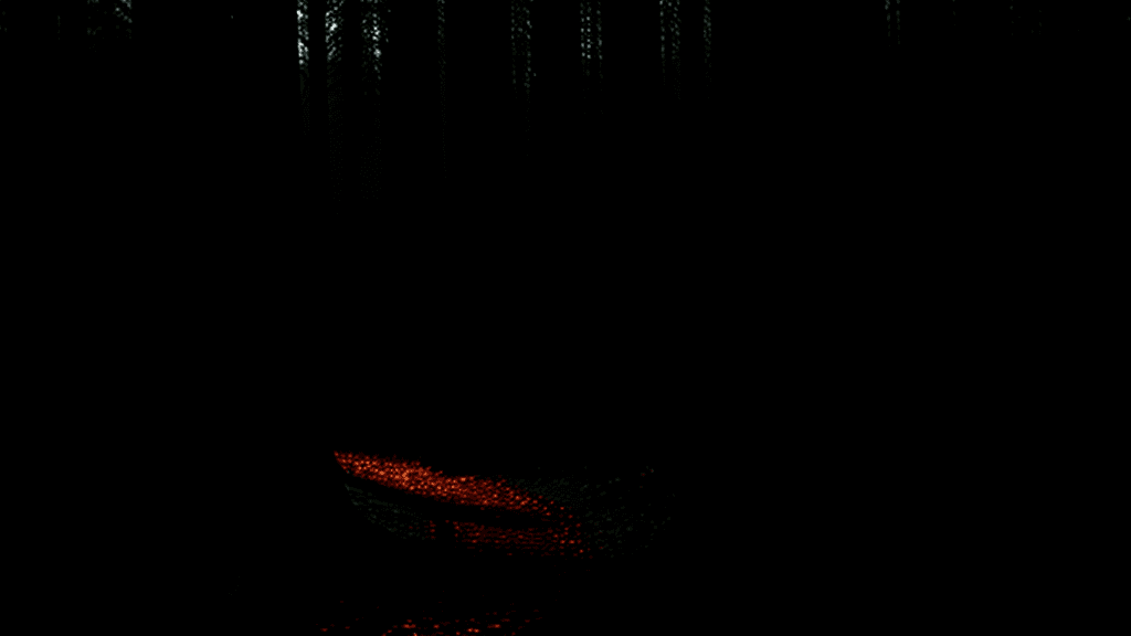 AI generated: А dark scary forest.