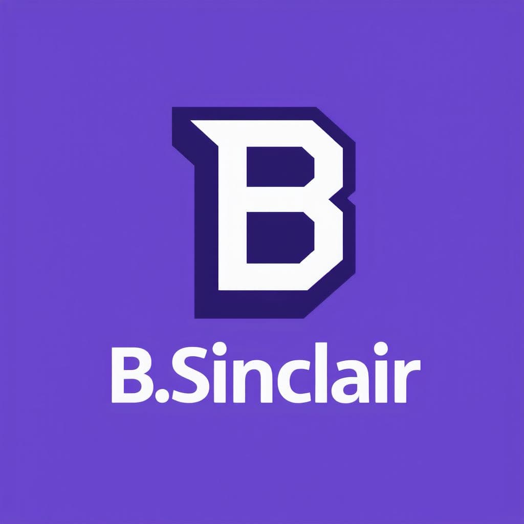 AI generated: a brandmark logo design for a twitch streamer B.Sinclair