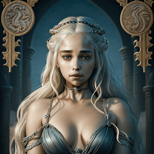 AI generated: Masterpiece, Daenerys Targaryen, gorgeous woman, queen, Queen-Queen, Princess of Dragonstone, black ...